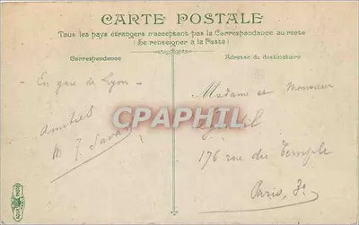 Lyon. Most Lafayette — widok mostu nad Saoną z horyzontu wzgórza Fourvière — wydawca Méneboult, n° 2641 — Rewers