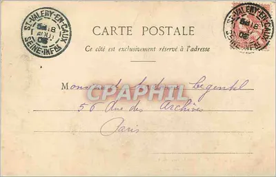 St-Valéry-en-Caux — Wjazd do portu — G. F. — Zbiór Germain starszego syna, St-Malo — Rewers