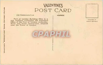 Budynek Portu Londyńskiego — Londyn — seria bromotypów Valentine's, nr 94663 — Rewers