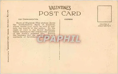 Banco de Inglaterra y Royal Exchange, Londres — Serie 'Bromotype' de Valentine's — editor Valentine's — Reverso