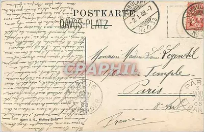 Paisagem invernal nevada — Davos-Platz — editor desconhecido, n° 7659 — Verso