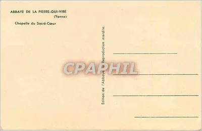 Kaplica Sacré-Cœur — Abpia La Pierre-qui-Vire (Yonne) — Wydawnictwo Abpia — Rewers