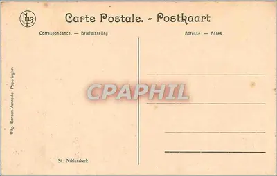Ruínas de Iepres — Igreja de São Nicolau — NLS, série 1914-18 — Verso