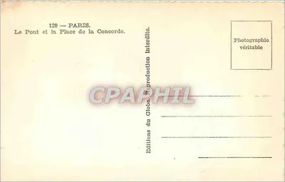 Paryż — Most i Plac Konwencji — Wydawnictwo Glob, nr 129 — Rewers