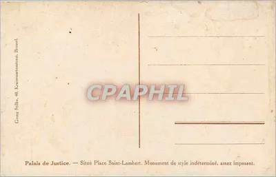 Liège. Palácio de Justiça. — Editor Georg Stilke, Bruxelas, n°40. — Verso