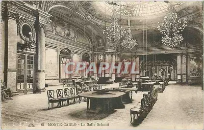 Monte-Carlo - A Sala Schmit — Bilhete postal antigo n°61, editada por