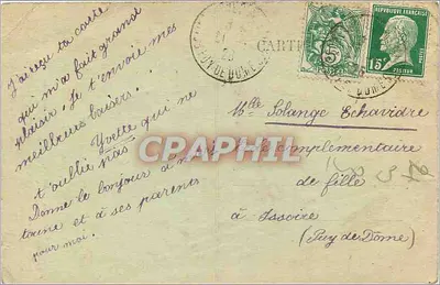 Notre Auvergne (Région du Puy-de-Dôme) — scène de village avec enfants — éditeur Antonin Meniel et Régis M. n°6280 — Reverso