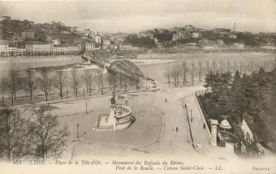 LYON — Place de la Tête d'Or — Monument des Enfants du Rhône — Pont de la Boucle — Coteau Saint-Clair — Selecta