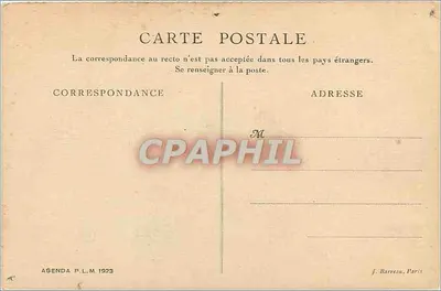 Savoie — Chamonix et le Mont Blanc — Agenda P.L.M. 1923 — Verso