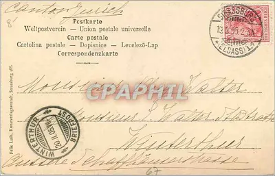 Strasburg — Widok z placu Uniwersytetu — wydawca F. L. P. (nr 67) — Rewers