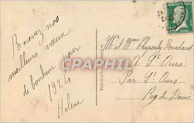 Arranjo de rosas e hortência — Boa Ano — REX 1748 — Verso