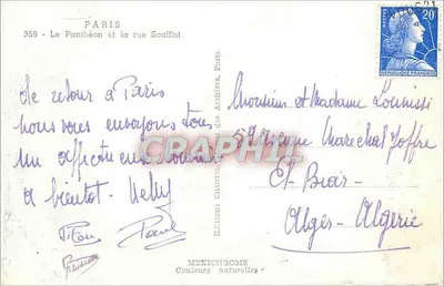 París - El Panteón y la calle Soufflot — editor IRIS, n° 359 — Reverso