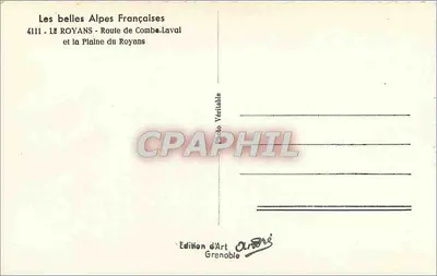 Visão das Alpes francesas — Le Royans e a Planície de Le Royans — Edição de Arte Grenoble — Verso