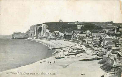 Étretat. A Praia vista da Falésia de Aval — L.V.&C. n°1814