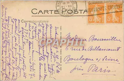 Marseille — Square de la Bourse et Monument de Pierre Puget — LL. n°21 — Rewers
