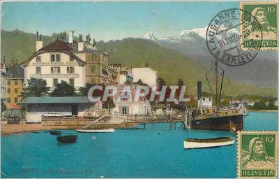 Porto de Lausanne — vista do cais e do navio « Corsaire » — Imp. Alésiaer Boiteux