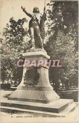 Lons-le-Saunier (Jura) — Estátua de Rouget de l'Isle — C.L.S. n°14