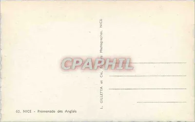 Nice - Promenade des Anglais — widok morza i statku — wydawca Gilletta et Cie, NICE — Rewers