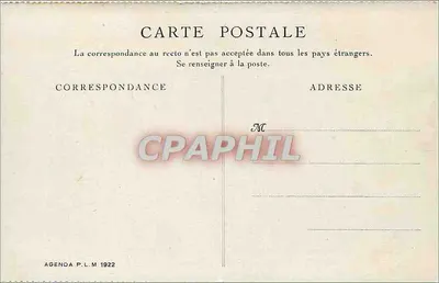 Palácio de Fontainebleau — Serviços de ônibus P.L.M. na floresta — Agenda P.L.M. 1922 — Verso