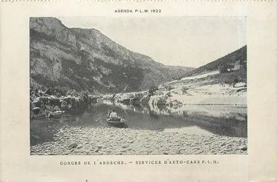Gorges da Ardèche — Serviços de ônibus P.L.M. — Agenda P.L.M. 1922