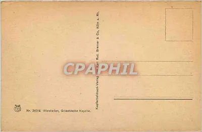Wiesbaden, Griechische Kapelle — wydawca Kupferstichdruck-Verlag von Karl Rud. Bremer & Co., Köln a. Rh. — Rewers