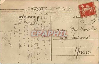 Bilhete postal antigo Floresta de Senart A Pirâmide e a Estrada de Paris — Verso