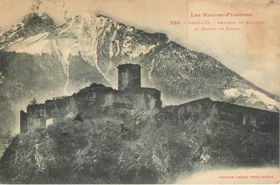 Castelo de Baucens e Massif de Viscos — As Altas Pirineus — Fototipia Labouche Frères, Toulouse