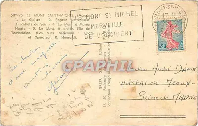 Monte Santo-Michel — Lembrete — Greff, 501-26 — Verso