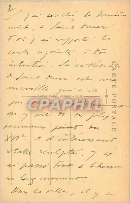 St-OMER - Basílica Nossa Senhora — L.P. 43, editor Lucien Pollet - Lille — Verso