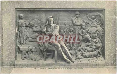 PARIS — Pomnik Victora Hugo — Bas Relief — Fotografia Le Délais, 1906