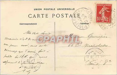 Le Loing w Morecie — widok z zamku i rzeki — Imp. Moderne, L'Haÿ-les-Roses — Rewers