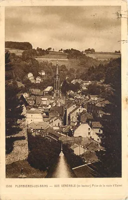 Plombières-les-Bains — Vista geral (em altura) — Tomada da estrada de Epinal