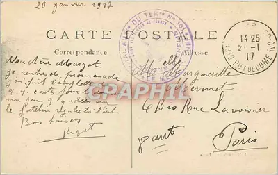 Clermont-Ferrand — Place de Jaude — L. Brunondelle, Paris, n°443 — Verso