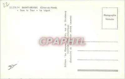 Le Légué — Saint-Brieuc (Côtes-du-Nord) — Edições La Cigogne — Verso