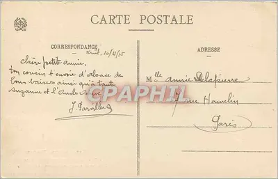 O Túnel de Bussang (Lado Alsaciano) — Fronteira antes da Guerra de 1914-1915 — Ad. Weick, Saint-Ouën, N° 4965 — Verso