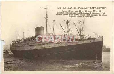 Le Havre — Navio de passageiros "Lafayette" — Editor: C. M. J. Havre, n° 622