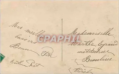 Mulher em vestido florido — cartão de felicitações — Olines, n°216 — Verso