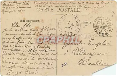 Toul — Widok na fontannie monumentalnej z białego marmuru na placu Croix-en-Bourg, oddanej miastu przez pana Curela w 1849 (praca panów Schnug i Bohain) — wydawcy Gerdolle i Bitquet, Toul — Rewers