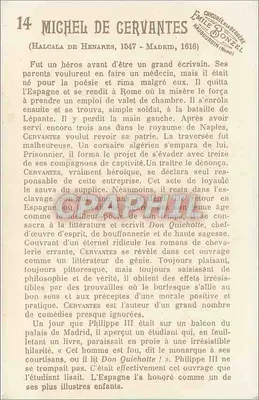 Miguel de Cervantes — Editor J. Girven, Imp. Toulicuef, Paris — N°14 — Verso