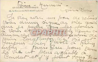 Widok na szczyt Puy-Mary — 1787 m — Wydawnictwo M. D. Rillier — Rewers
