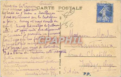 Auray — O Belvedere do Loch e canhão da Grande Guerra — Verso