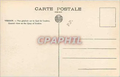 Verdun — Vista geral sobre o Quai de Londres — Verdu n Éditions — Verso