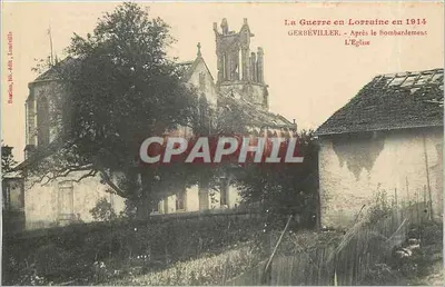 Gerbéviller - A igreja após o bombardeio - Bastion, litogr. & litogr. Lunéville