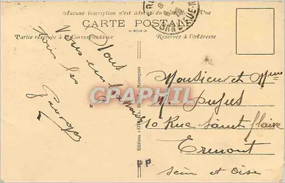 Sézanne (Marne) — Rua do Prétoire — OR — Verso