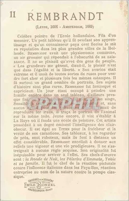 Rembrandt — pintor holandês — B. Girven, Imp. Toulouse-Paris — Verso