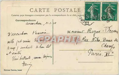 Arcachon - Algemene uitzicht — Uitgave Darros, bazaar — Achterkant