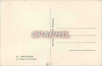 Arcachon — Plaża i jeziora — Real-Photo P. Strasbourg — Rewers