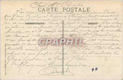 Albert (Somma) — Katedra Notre-Dame po bombardowaniach wojny 1914-1915 — J. Courcier, Paryż 360 — Rewers