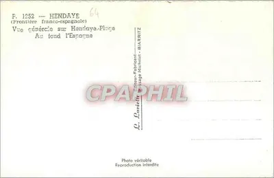 Hendaye — Vista geral de Hendaye-Plage, no fundo a Espanha — L. Laviolle — Verso