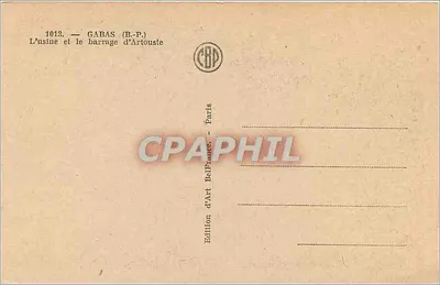 A fábrica e o dique de Artouste — Gabas (B-P.) — Edição d'Art Bel France, Paris — Verso